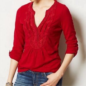 Anthropologie embroidered top